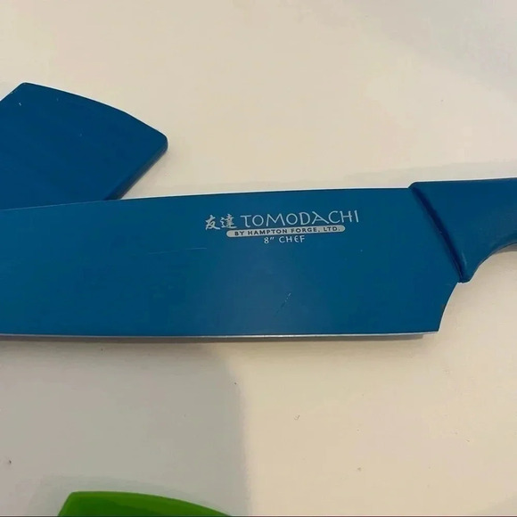 Tomodachi Set Of 3 Knives 5.5” Santoku 8” Chef Japanese 6” Sandwich - Picture 3 of 8